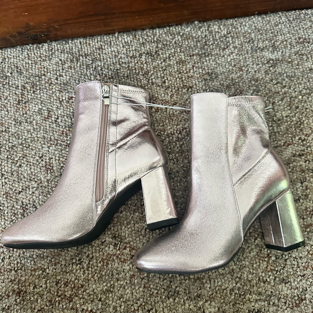 Chrome pink sparkly boots